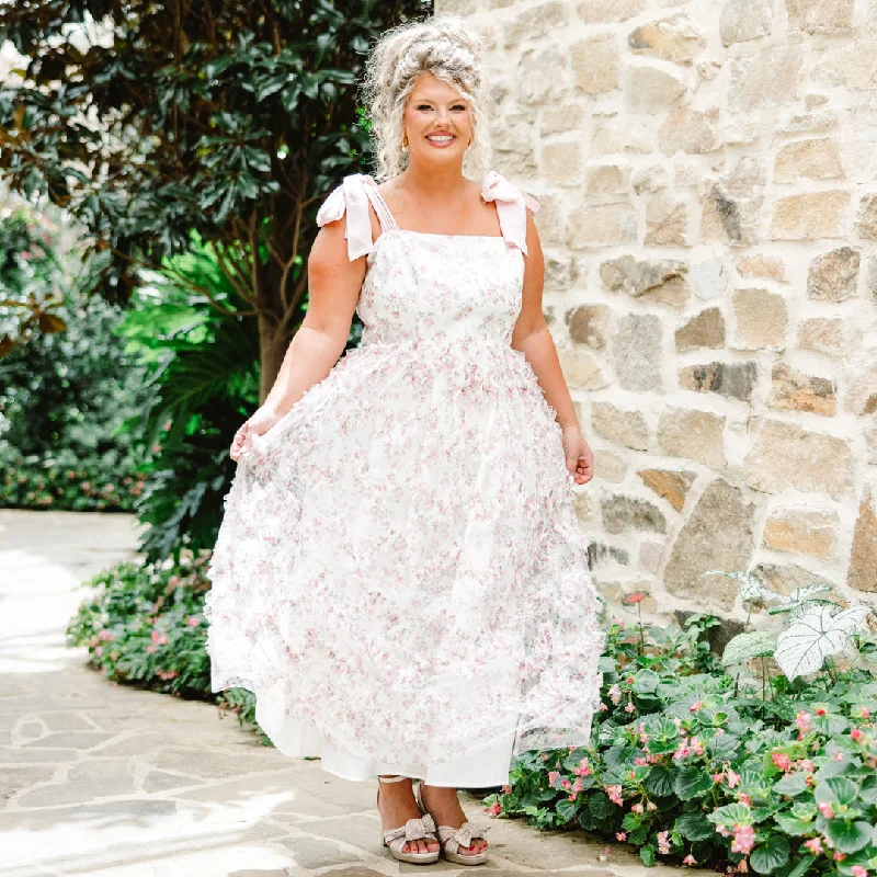 Ruffled maxi dresses with a tiered skirt for added volumeWhispered Wishes Dress, Soft Pink