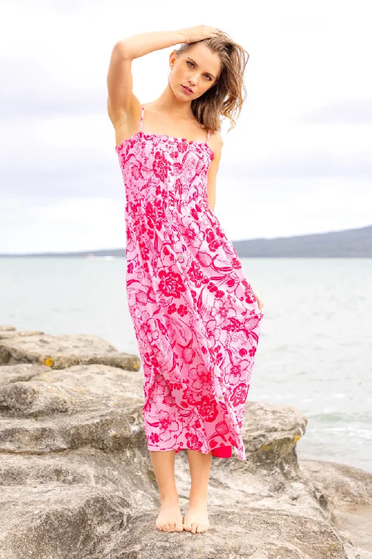 Midi dresses with embroidered accents for a unique and detailed designHayes Maxi Dress Pink