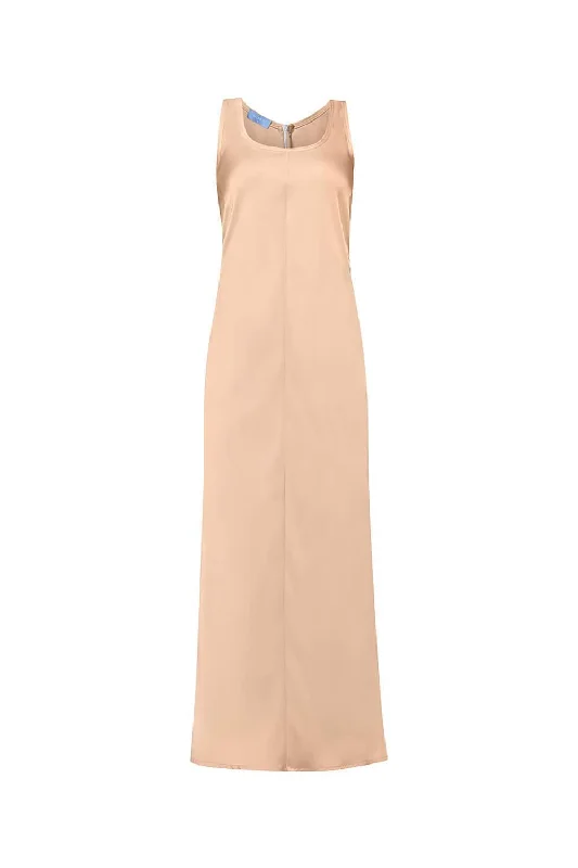 Sheath midi dresses with beaded embellishments for a formal occasionMargot Straight Strappy Silk Ankle Length Dress