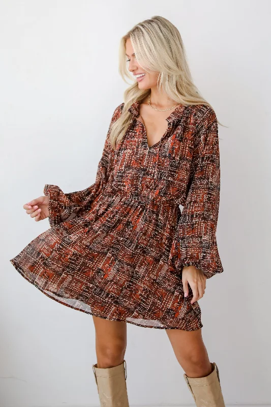 Leather mini dresses for a edgy styleBeyond Sweet Rust Mini Dress