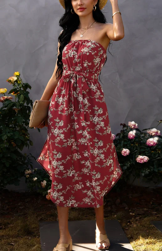 Mini dresses with side slits for a sexy appealBerryBetty - Ladies Summer Fashion Sexy Wrap Chest Chiffon Dress