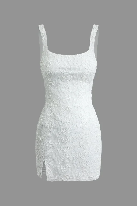 Animal print mini dresses for a bold statementFlower Design Slit Tank Mini Dress