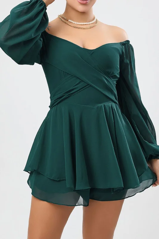 Leather mini dresses for a edgy styleSolid Cross V-Neck Mini Dress