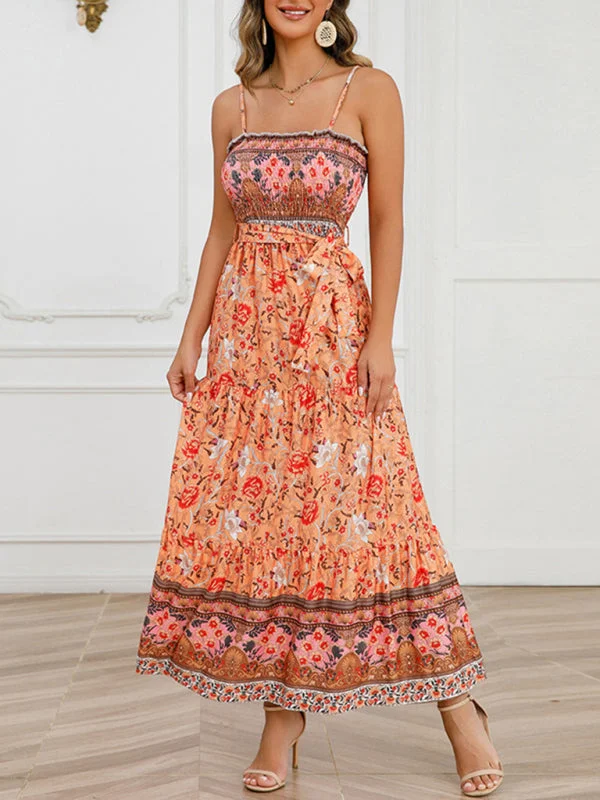 Mini dresses with high - low hems for a modern twistBerryBetty - Women's long bohemian dress with straps