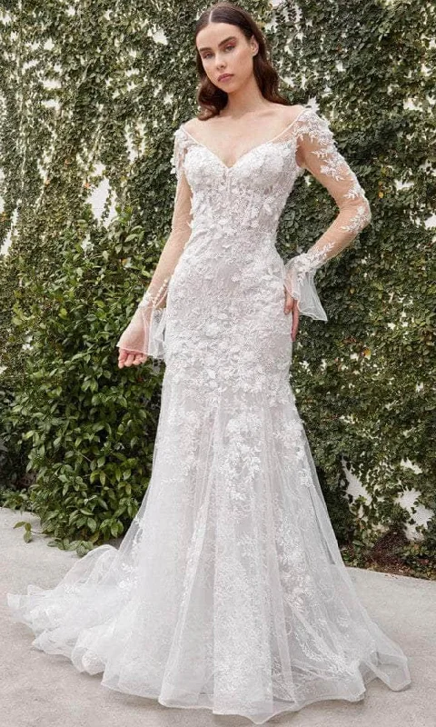 Andrea and Leo A1073WC - Long Sleeve V-Neck Wedding Dress