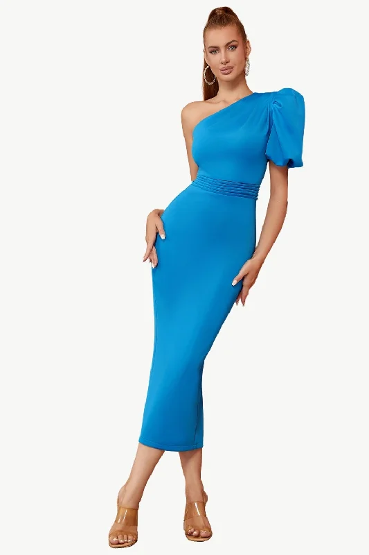 Off - the - Shoulder Women Dress for a Romantic and Feminine LookBlue One Shoulder Bodycon Party Dress