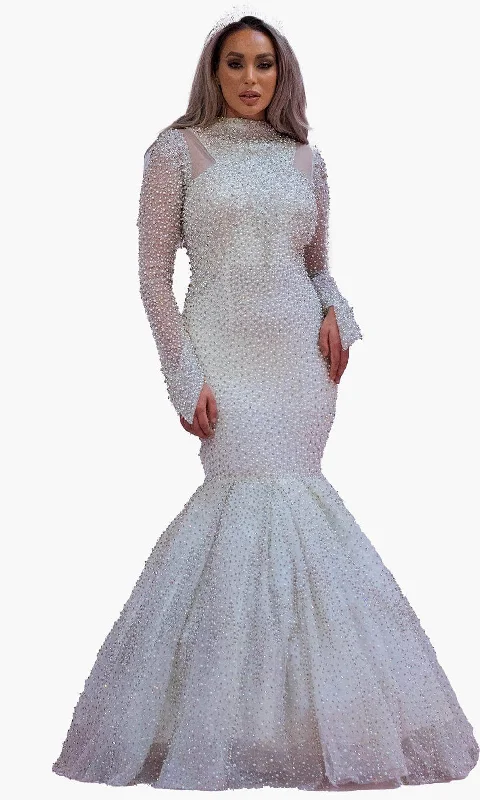 Short - length wedding dresses with a flirty skirt​Chic and Holland BR1988 - Beaded Mermaid Bridal Dress