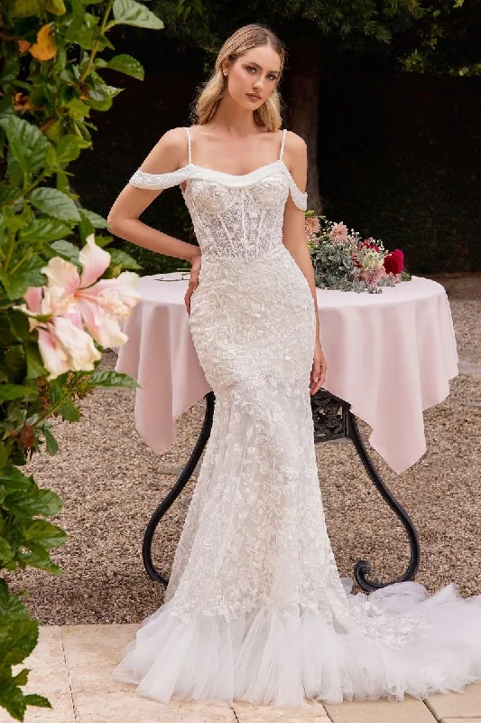 Cinderella Divine CK703W Fitted Long Wedding Dress