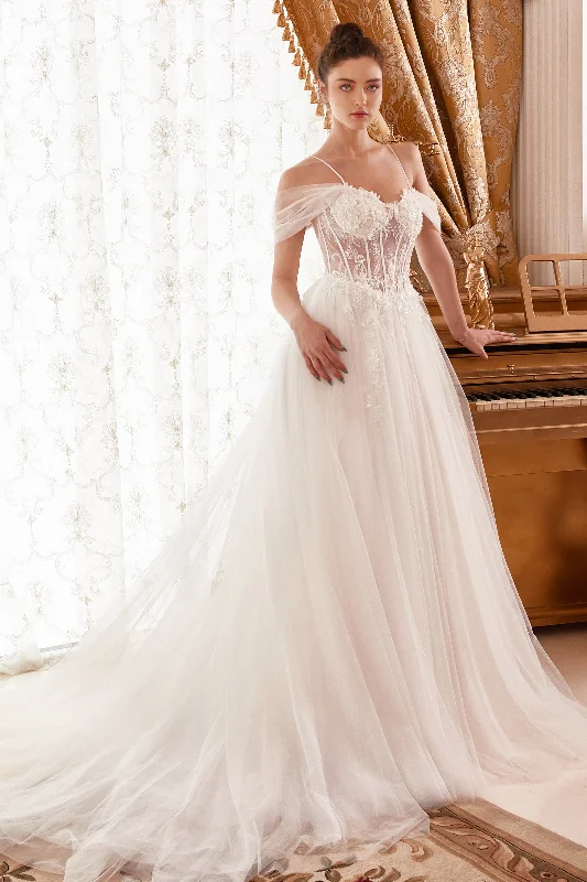 Cinderella Divine WN307 Long A Line Wedding Gown