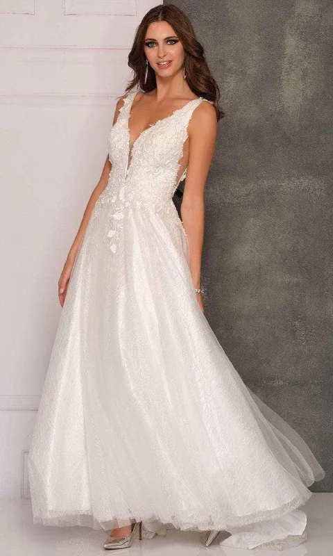 Mermaid silhouette wedding dresses with lace appliques​Dave & Johnny Bridal A10288 - Tulle Skirt Bridal Gown