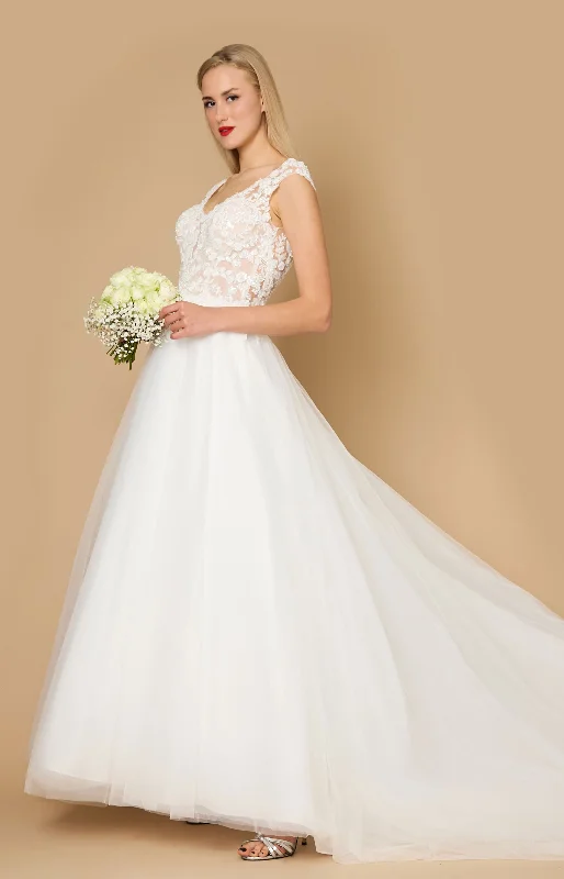 Dylan & Davids Long Thick Straps Lace Wedding Dress