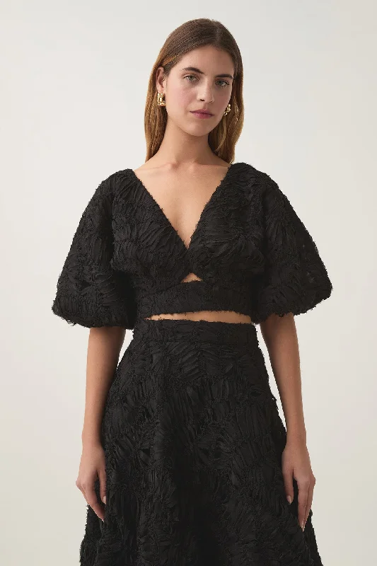 Wedding guest dresses with cold - shoulder designs and solid colorsFlorential Textured Top