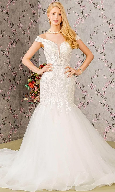 Ballroom - ready wedding dresses with a large skirt​GLS by Gloria Bridal GL3490 - Embroidered Trumpet Ballgown