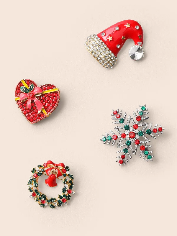 Evening party dresses with a long train for a dramatic entrance​Holidazzled Zircon Brooch Set