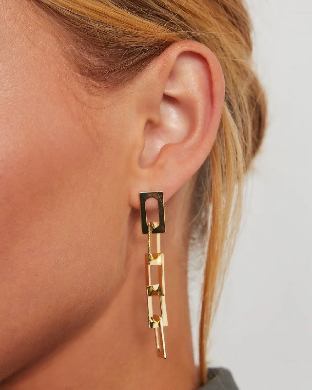 Hugo Chain Link Drop Earrings