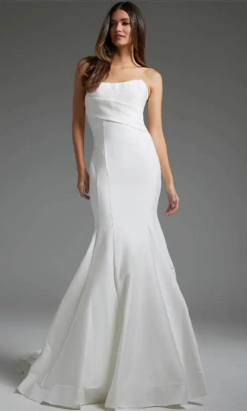 Long - train wedding dresses with a sweep train option​Jovani JB24282 - Strapless Mikado Bridal Gown