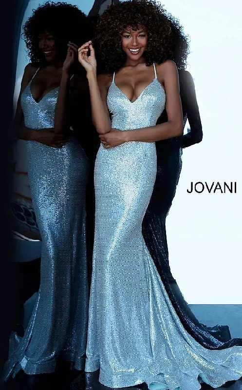 Jovani 00592 Prom Long Bridesmaid Metallic Dress