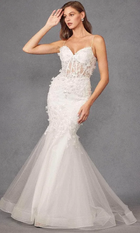 Embroidered wedding dresses with metallic threads​Juliet Dresses JT2469KW - 3D Floral Embroidered Wedding Dress