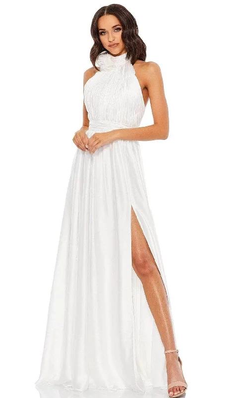 Wedding dresses with a belt made of crystals​Mac Duggal - 49333 High Halter Neck A-Line Gown