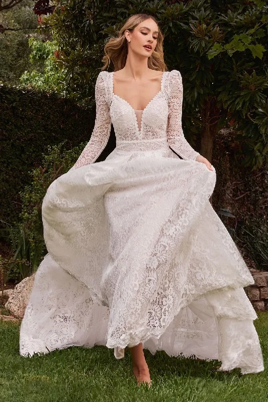 Off White 18 Cinderella Divine CD862W Long Bridal Gown Lace Wedding Dress Sale