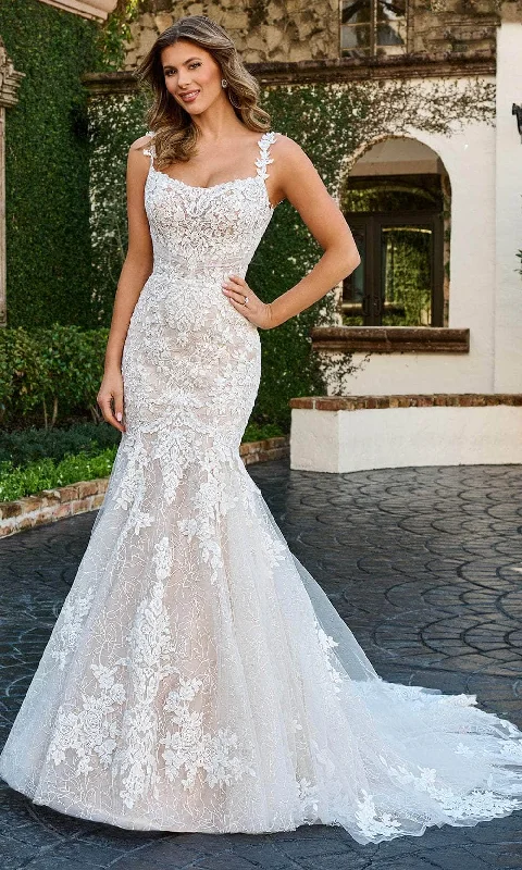 V - neck organza wedding dresses for a romantic touch​Rachel Allan Bridal RB4193 - Embroidered Mermaid Wedding Gown