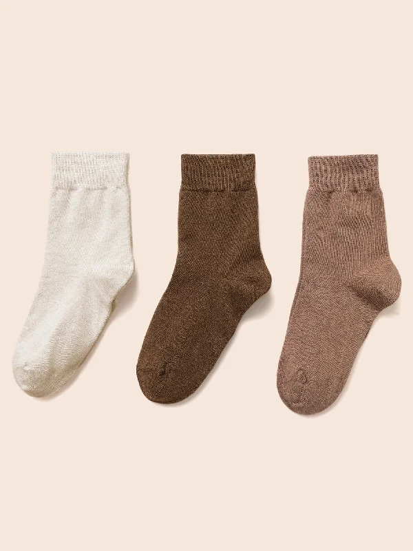 Solid Colored Socks-3 Pairs