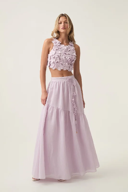 Wedding guest dresses with cold - shoulder ruffled sleeves and knee - length hemsSplendour Maxi Skirt