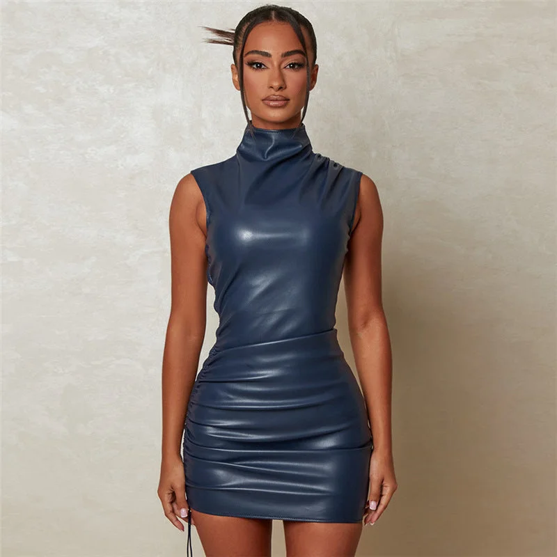 Prom dresses with ruched bodices and organza sleeves for a romantic look2023 spring prom boutique sleeveless party pu leather bodycon sexy womens dresses