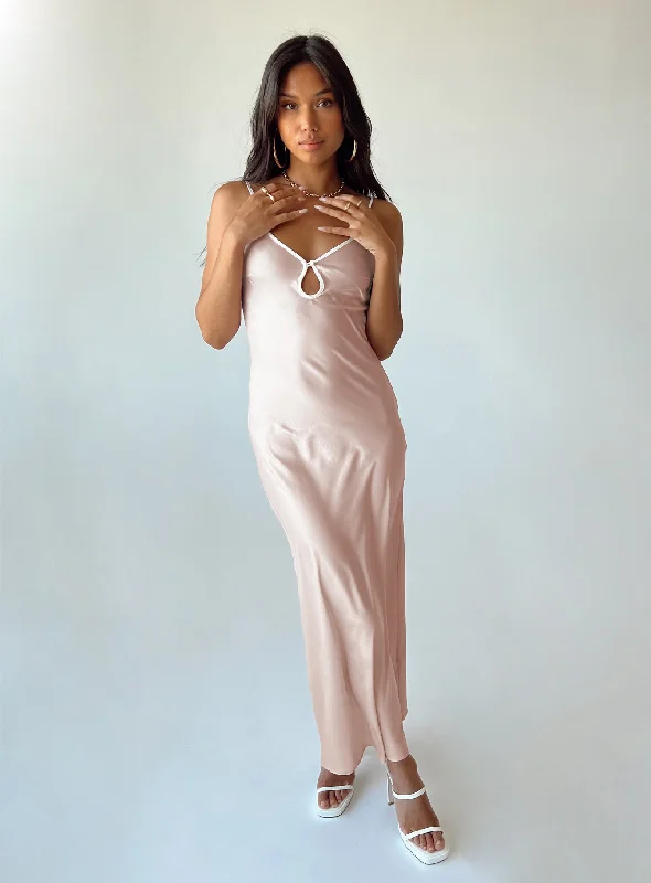 Sheath formal dresses with metallic thread detailing for a modern promDakin Maxi Dress Pink