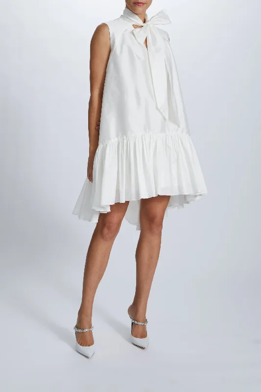 Prom dresses with illusion necklines and crystal embellishments for a formal affairTaffeta Trapeze Dress