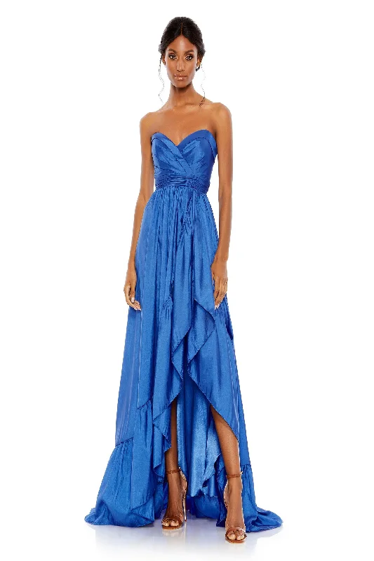 Prom dresses with cold - shoulder cutouts and satin bows for a trendy lookMac Duggal 68040