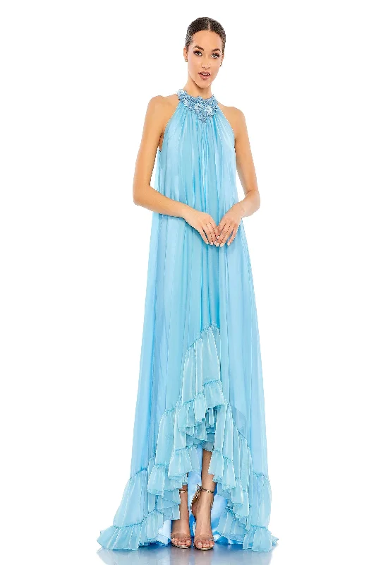 Formal dresses with embroidered panels and tulle overlays for a fairytale promMac Duggal 68196