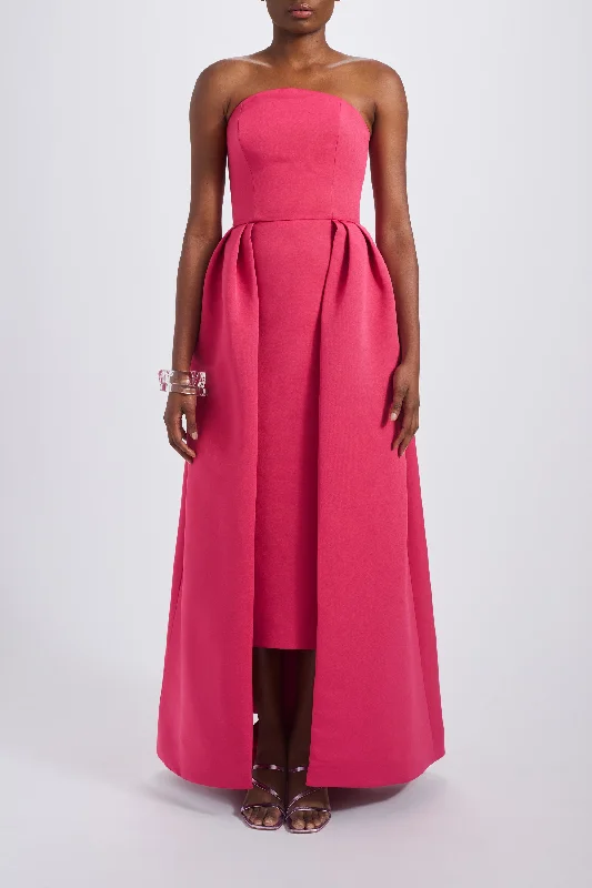 Formal dresses with abstract print panels and rhinestone embellishments for a unique formal eventFaille Tea-Length Dress