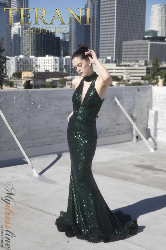 Formal dresses with geometric patterns and metallic accents for a modern formal affairTerani Couture 2012P1295