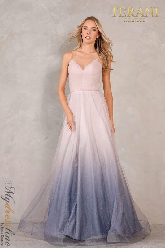 Prom dresses with keyhole backs and rhinestone - studded straps for a flirty lookTerani Couture 2111P4114