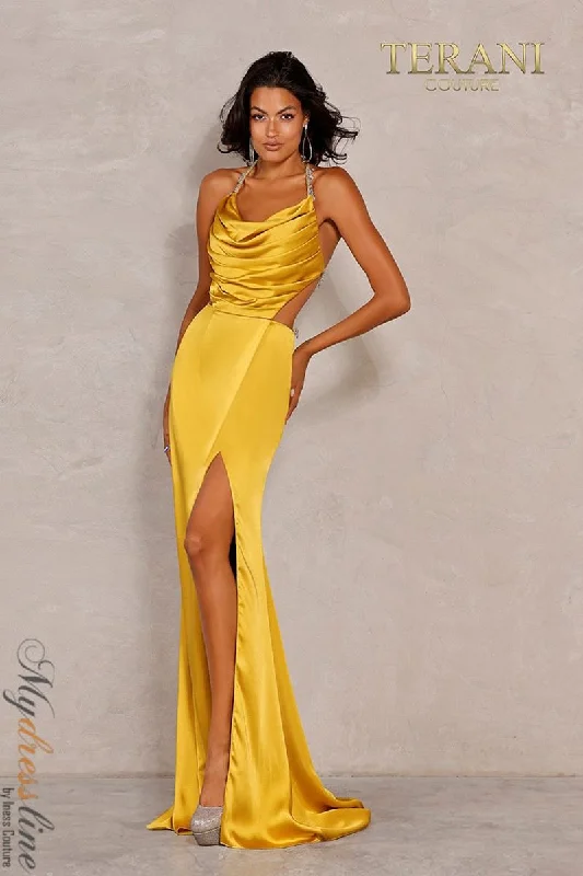 Formal dresses with ruched back panels and button - down fronts for a unique and flattering fitTerani Couture 2111P4201
